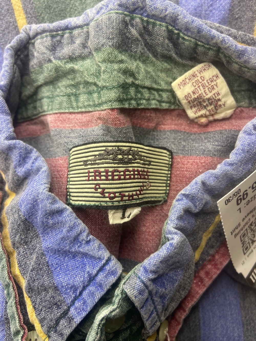 Men's Multicolor Striped Button-Up Shirt - Casual Long Sleeve - Picture 5 of 8